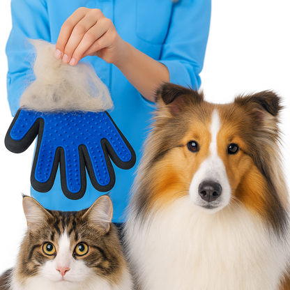 Guante de Masaje y Cepillo para Mascotas