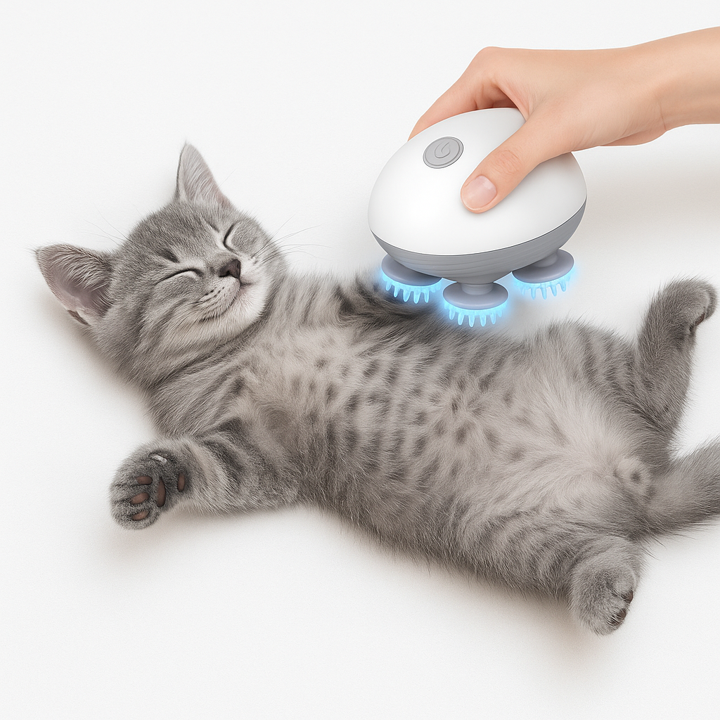 Mini Masajeador Inteligente 360° – Relajación Total para tu Mascota